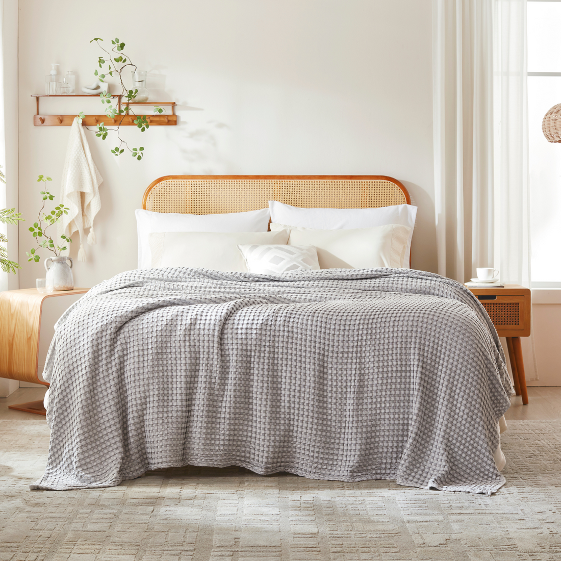 Breeze Cooling Waffle Blanket | Bamboo Cotton Blanket for Hot